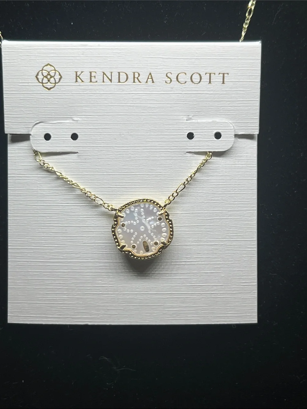 Kendra Scott Gold Necklace with Pearl White Sand Dollar